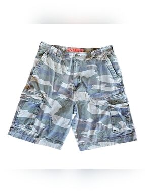 Vintage Y2k Mossimo Camouflage Cargo Utility Shorts Size 38 Skater Streetwear